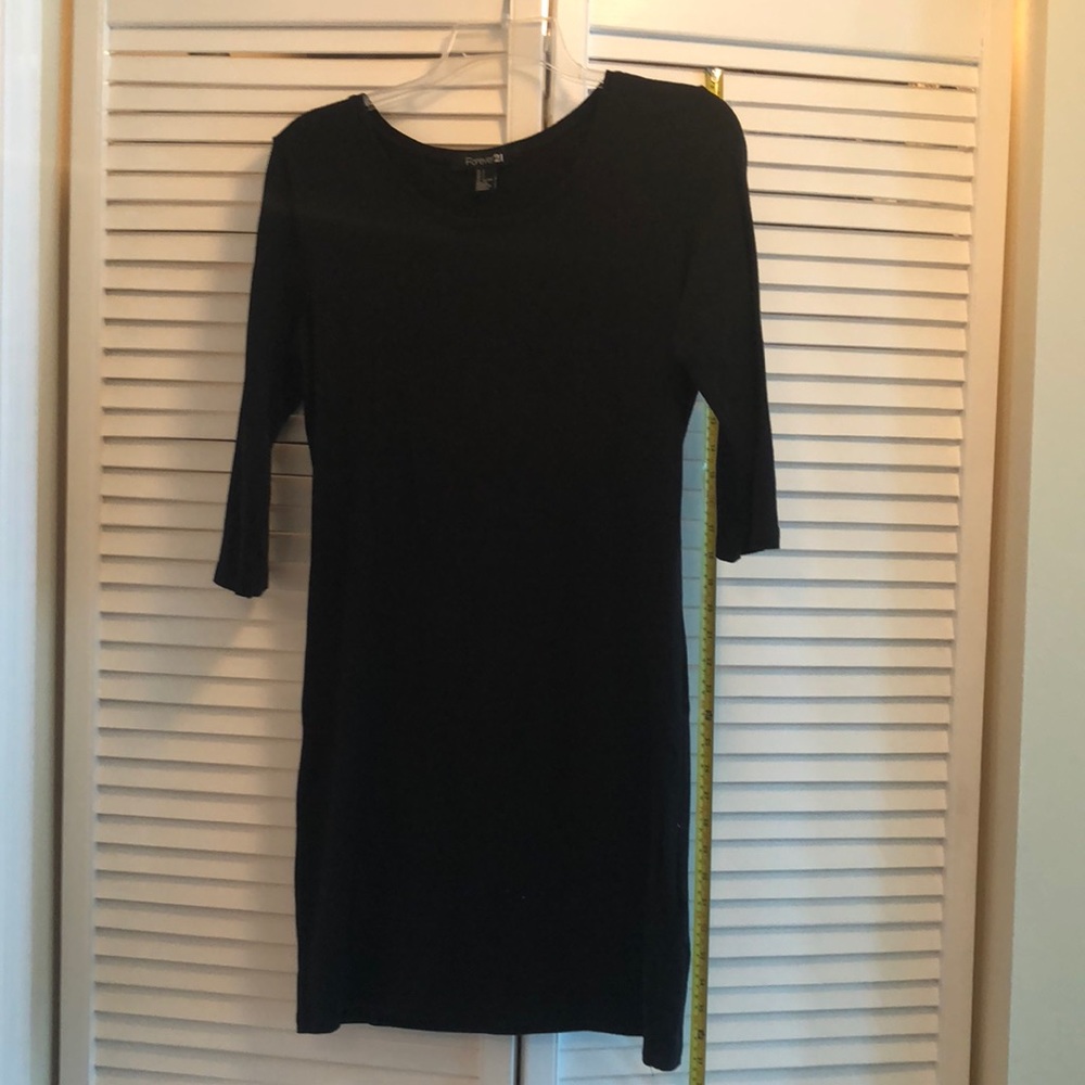 Simple black cotton dress